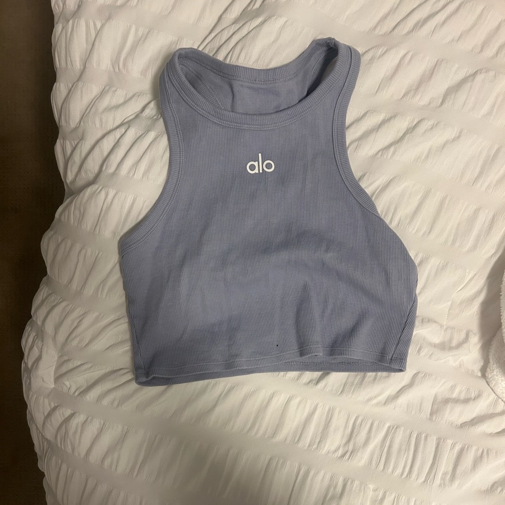 Alo Light Blue Crop Top